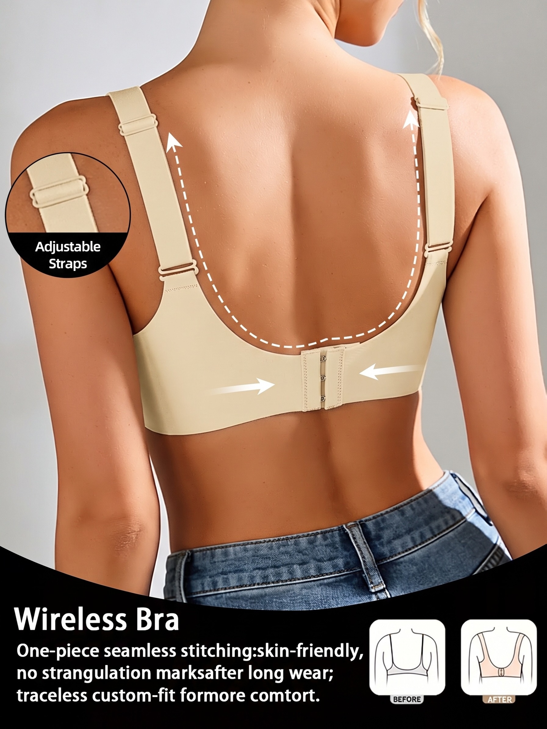 3pcs Sports Bra Set for Women, Jelly Gel Soft Support
